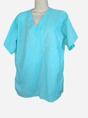 Landau Women’s V-Neck Medical Top in Aqua Blue
